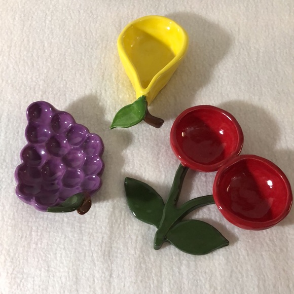 MANGO TREE STUDIOS 3 Ceramic Fruit Sauce Dip Relish Dishes PJS OOAK New - Picture 14 of 15